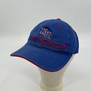 Vintage Kansas University Jayhawks Blue Adjustable Strap‎ Back Cap Dad Hat